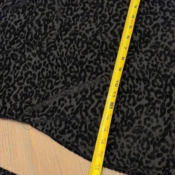 Popular Basics Black Leopard Velvet Long Sleeve Open Back Dress - Picture 8 of 8